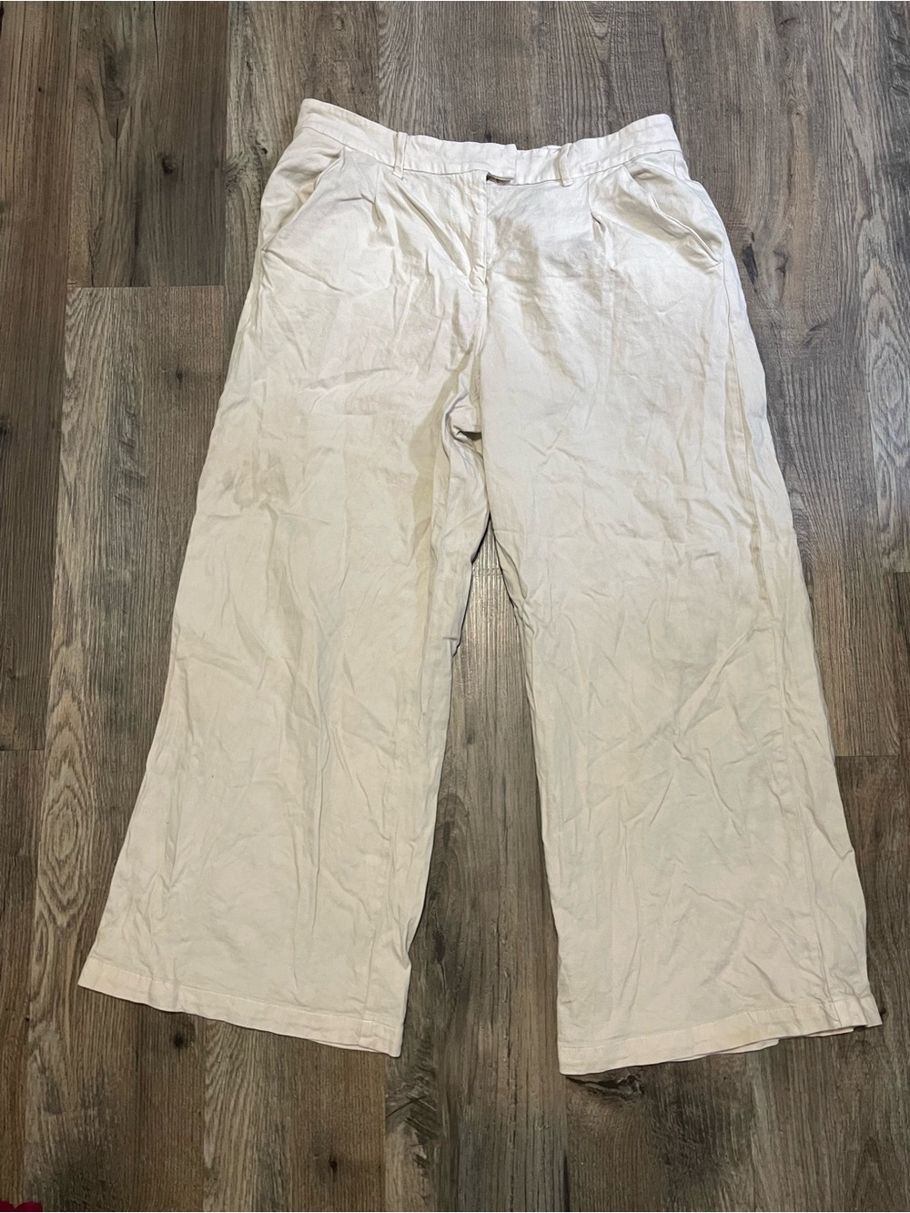 Light Beige women American Eagle Wide-Leg Casual Pants 16